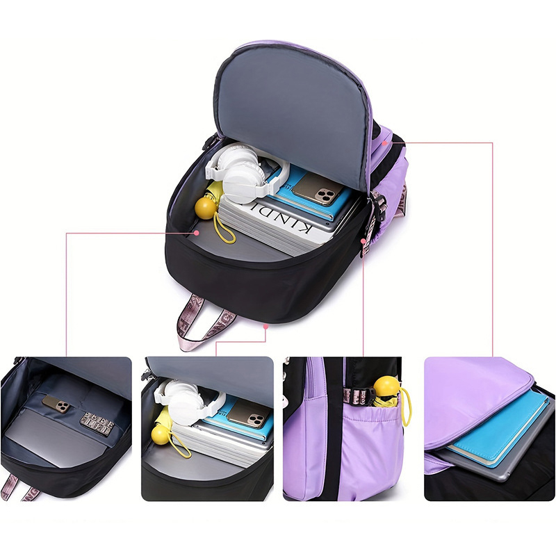 Mochila Color Block para adole - School Backpack Teen reseña y precio